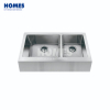 FD3621S Handmade Double-Bowl Kitchen Sink: Enhanced Drainage, X-Line, Silencer Pads