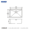 U168451 16-Gauge Undermount Single Bowl Stainless Steel Kitchen Sink with Sound-Absorbing & Scratch-Guard Bottom Grid