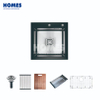 GS5050 Top Mount Single Bowl Handmade Sink Stainless Steel Sink Kitchen Sink with Glass Panel