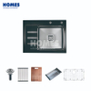 GSM6550L Black Stainless Steel Single-Bowl Kitchen Sink with Drainboard & Glass Cutting Board