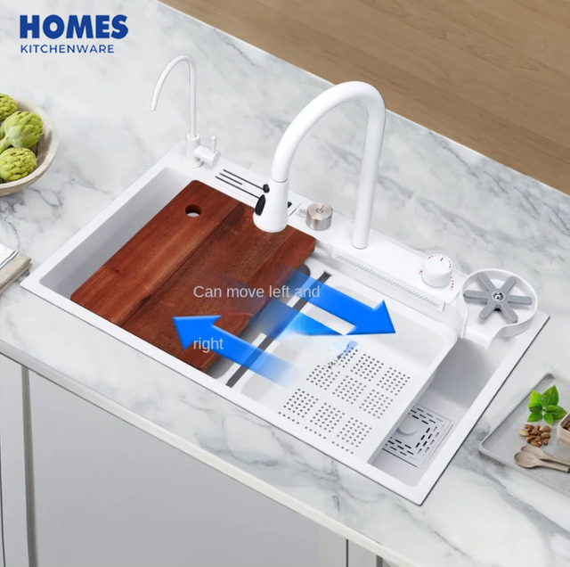 White Kitchen Workstation, Undermount Kitchen Sink - Undermount Sinks Stainless Steel Single Bowl Kitchen Sink