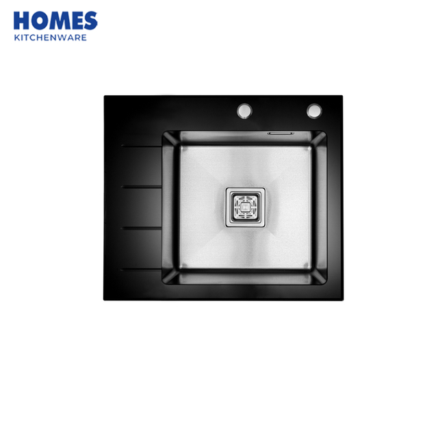 Tempered Glass Square Vintage kitchen sink
