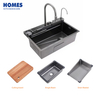  Nano Kitchen Sink 304 Stainless Steel Waterfall Sink Workstation Kitchen with Multifunctional 