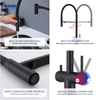 Handmade Certified Solid Brass Matte Black Pull Down Spring Kitchen Faucet 