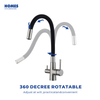Water Tap Kitchen brass Cold Hot Water Metered Faucet Dual Handle Brushed nickel Pull Down Faucet