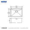 U165451 Single Bowl Undermount Kitchen Sink in 16-Gauge Stainless Steel | Includes Bottom Grid for Noise Reduction & Scratch Protection