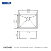 U160451 Undermount Single Bowl Kitchen Sink, 16 Gauge Stainless Steel with Bottom Grid