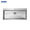 T1100481 Single-Bowl Topmount Drop-In Kitchen Sink – Brushed Finish, 304 Stainless Steel Kitchen Sink