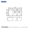 DU211545R Handmade Kitchen Sink with Drain Board Stainless Steel Double Bowls Sinks Hot sale