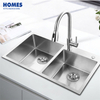  Handmade Kitchen Sink 304 Stainless Steel Double Bowl Sink