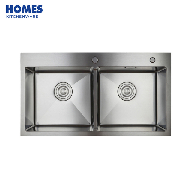  Handmade Kitchen Sink 304 Stainless Steel Double Bowl Sink