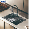 GSM6550R Single Bowl Back Glass Stainless Steel 304 Kitchen Handmade Sink With Drainboard