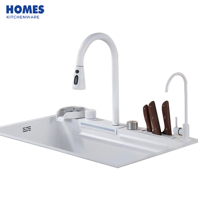 White Kitchen Workstation, Undermount Kitchen Sink - Undermount Sinks Stainless Steel Single Bowl Kitchen Sink