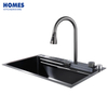 Black-Grey Nano Kitchen Sink 304 Stainless Steel Waterfall Sink Workstation Kitchen with Multifunctional 