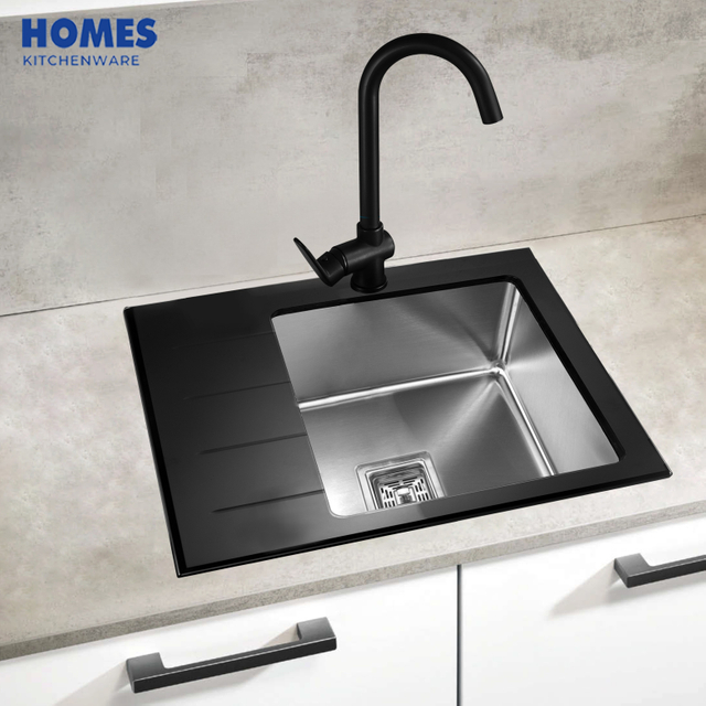 Tempered Glass Square Vintage kitchen sink