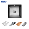 Tempered Glass Square Vintage Kitchen Sink