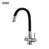 Water Tap Kitchen brass Cold Hot Water Metered Faucet Dual Handle Brushed nickel Pull Down Faucet