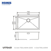 U175451 Heavy-Duty 16-Gauge Undermount Single Bowl Stainless Steel Kitchen Sink – Sound-Absorbing + Scratch-Guard Bottom Grid for Daily Protection