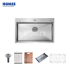 T175481 16-Gauge 304 Stainless Steel 25-Inch Drop-In RV Laundry Utility Sink - Brushed Nickel Finish,Top-Mount Single Bowl Overmount Design with Drain Included