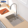 DT15848R Stainless Steel 304 Single Bowl Kitchen Sink Rectangular Top Mount Design Counter Drain Board One-Hole Faucet-Free Counter