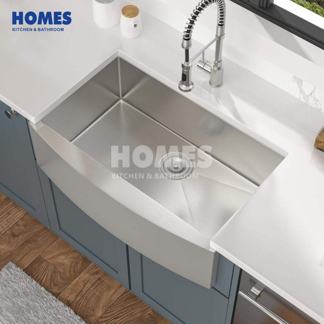 FS3322R Handmade SUS304 Stainless Steel Single Bowl Kitchen Sink With Grid Faucet Hole Accessories
