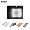 Tempered Glass Square Vintage kitchen sink