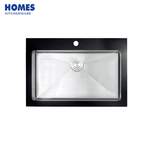 Black Glass Single Bowl Sink