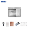 DT16548R New Models Standard Apartment Size SS304 Single Bowl With Drainboard Stainless Steel Kitchen Sink