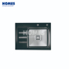 GSM6550L Black Stainless Steel Single-Bowl Kitchen Sink with Drainboard & Glass Cutting Board
